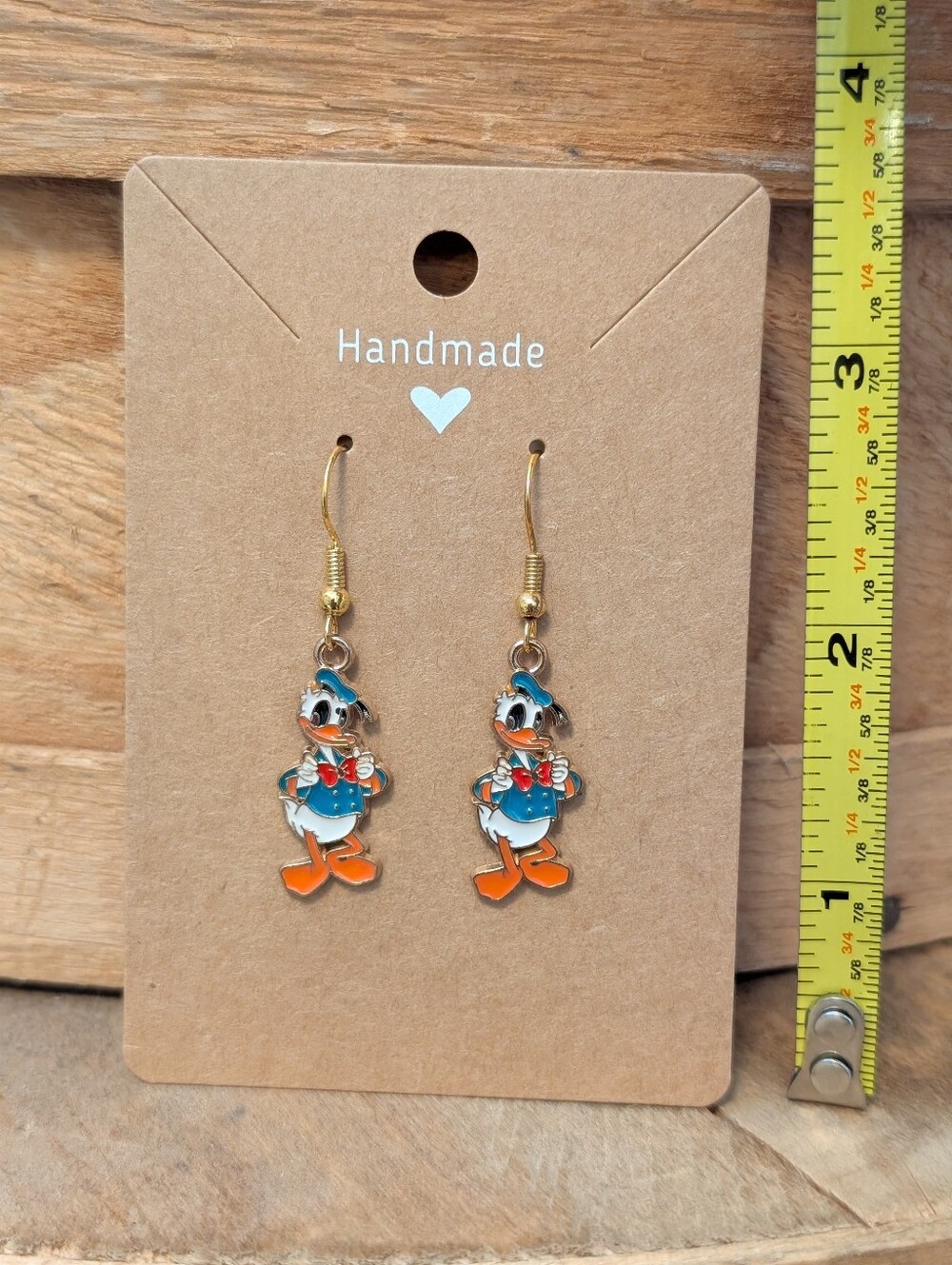 Disney's Donald Duck Enamel Metal Earrings NEW